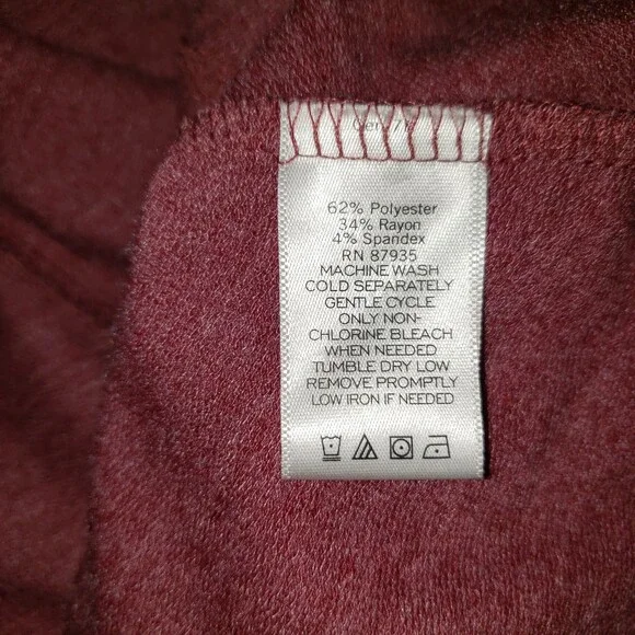 LOGO LORI GOLDSTEIN Maroon Tunic Length Sweatshirt Size Large - Picture 6 of 7